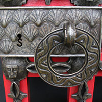 Wrought Iron and Wood Lattice Door Detail  1920's